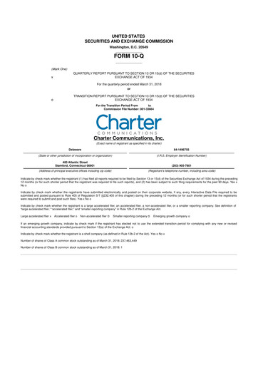 Thumbnail Charter Communications 10-Q Quarterly Report FY2018 