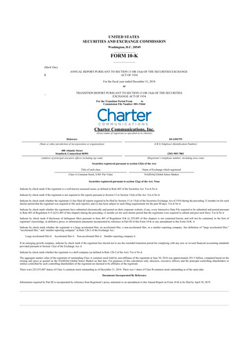 Thumbnail Charter Communications 10-K Annual Report 2018