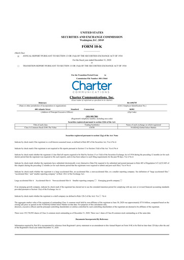 Thumbnail Charter Communications 10-K Annual Report 2020