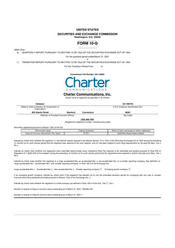 Thumbnail Charter Communications 10-Q Quarterly Report FY2021 