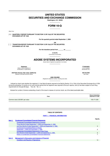 Thumbnail Adobe 10-Q Quarterly Report FY 