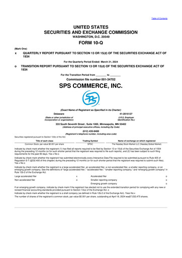 Thumbnail SPS Commerce
 10-Q Quarterly Report FY2024 