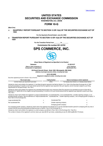 Thumbnail SPS Commerce
 10-Q Quarterly Report FY2026 