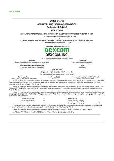 Thumbnail DexCom 10-Q Quarterly Report FY2023 