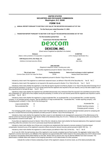 Thumbnail DexCom 10-K Annual Report 2024