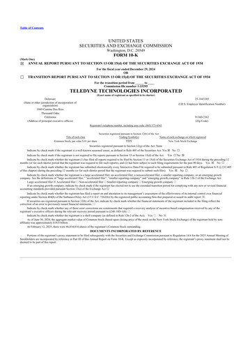 Thumbnail Teledyne Technologies 10-K Annual Report 2024