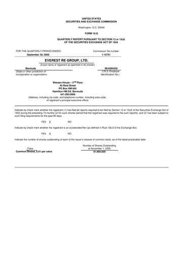 Vorschaubild Everest Group 10-Q Quartalsbericht  