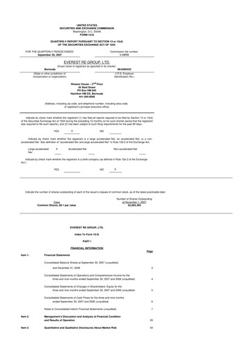 Thumbnail Everest Group 10-Q Quarterly Report FY 