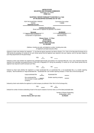 Thumbnail Everest Group 10-Q Quarterly Report FY 