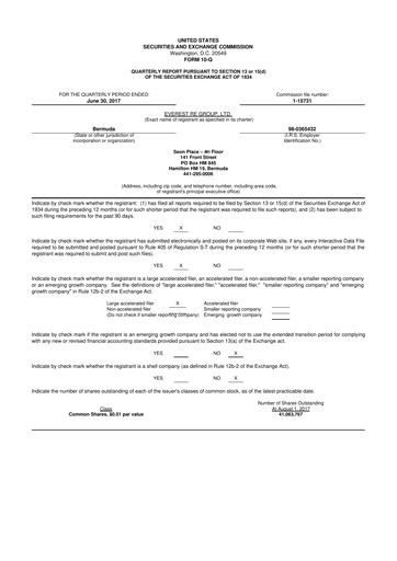 Thumbnail Everest Group 10-Q Quarterly Report FY 