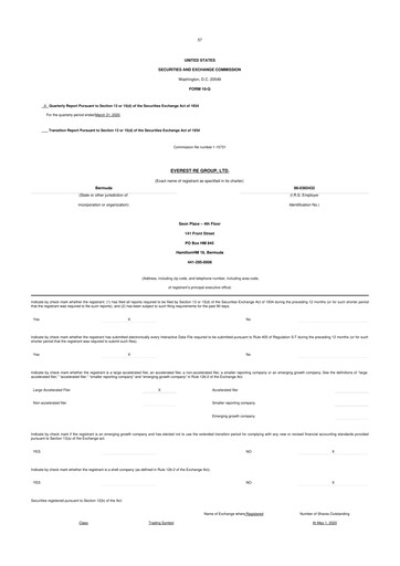 Vorschaubild Everest Group 10-Q Quartalsbericht 2020 