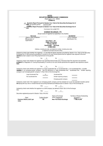 Vorschaubild Everest Group 10-Q Quartalsbericht 2022 
