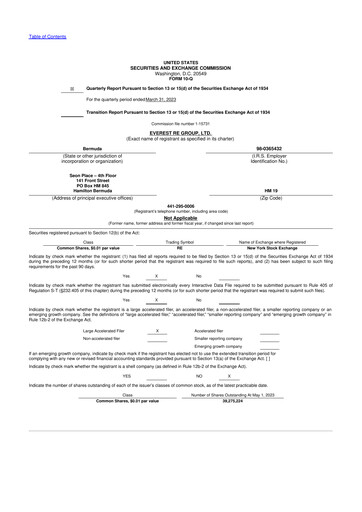 Vorschaubild Everest Group 10-Q Quartalsbericht 2023 