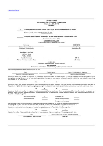 Vorschaubild Everest Group 10-Q Quartalsbericht 2025 