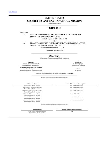 Thumbnail Safehold
 10-K Annual Report 2016