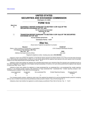Thumbnail Safehold
 10-Q Quarterly Report FY2020 