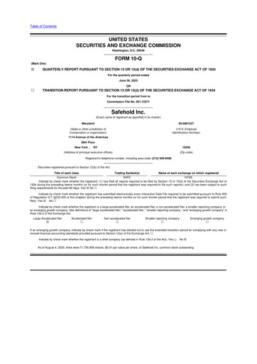 Thumbnail Safehold
 10-Q Quarterly Report FY2025 