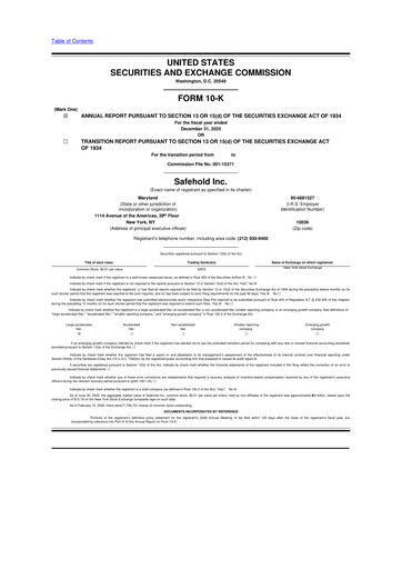 Thumbnail Safehold
 10-K Annual Report 2025