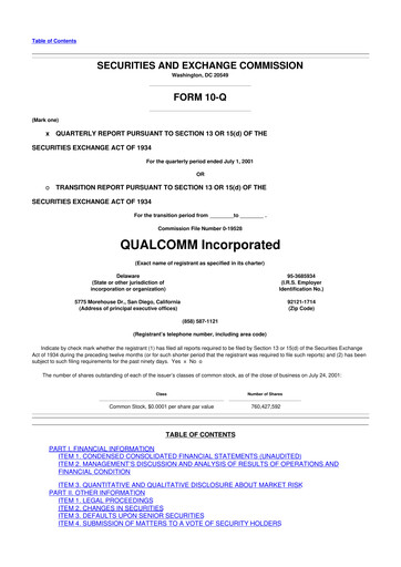 Thumbnail QUALCOMM 10-Q Quarterly Report FY 