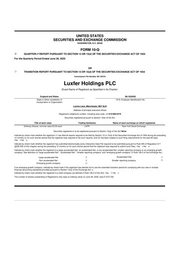 Thumbnail Luxfer 10-Q Quarterly Report FY2020 