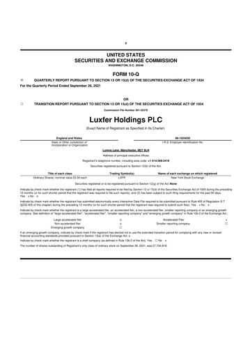 Thumbnail Luxfer 10-Q Quarterly Report FY2021 