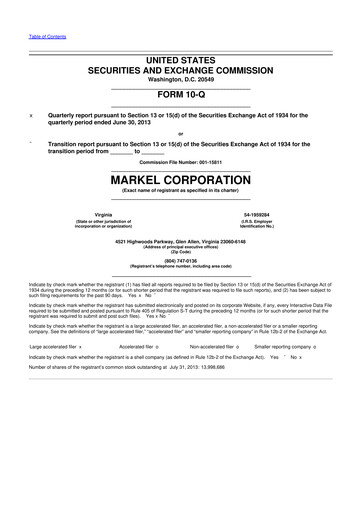 Thumbnail Markel Group 10-Q Quarterly Report FY2013 