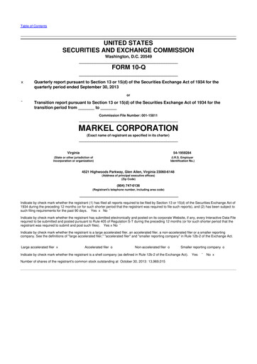 Thumbnail Markel Group 10-Q Quarterly Report FY2013 