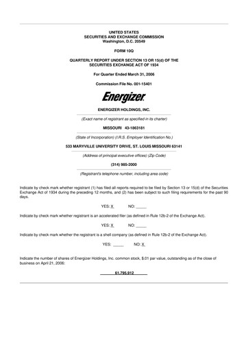 Thumbnail Edgewell Personal Care
 10-Q Quarterly Report FY 