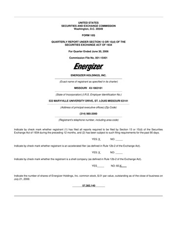 Thumbnail Edgewell Personal Care
 10-Q Quarterly Report FY 