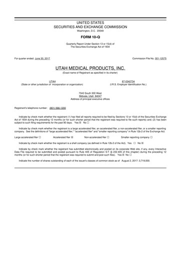 Thumbnail Utah Medical Products 10-Q Quarterly Report FY2017 