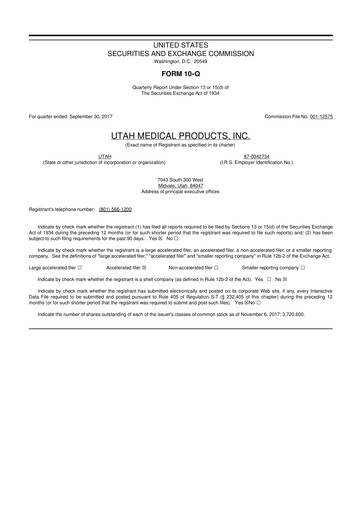 Thumbnail Utah Medical Products 10-Q Quarterly Report FY2017 