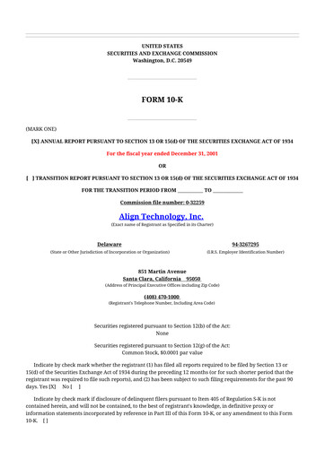 Thumbnail Align Technology
 10-K Annual Report 