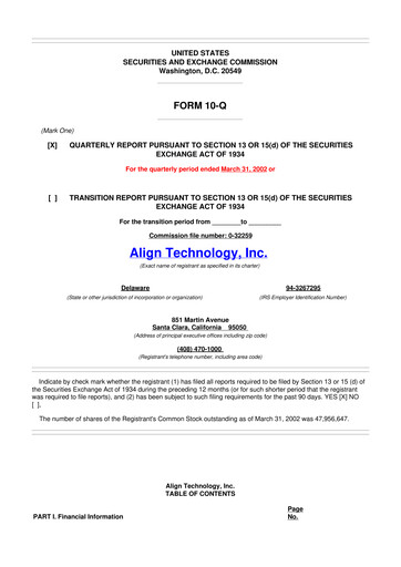 Miniature Align Technology
 10-Q Rapport trimestriel  