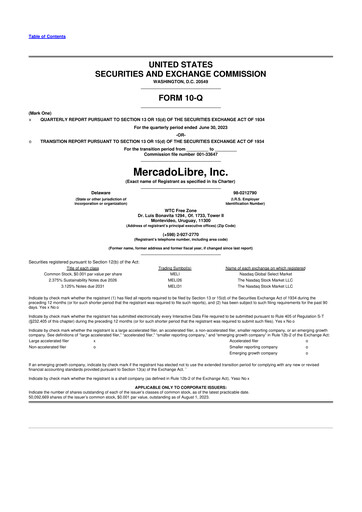 Vorschaubild MercadoLibre 10-Q Quartalsbericht 2023 