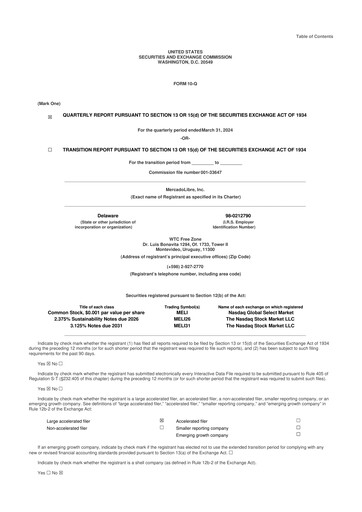 Vorschaubild MercadoLibre 10-Q Quartalsbericht 2024 