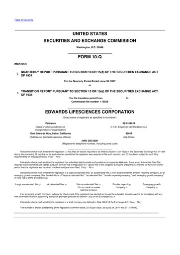 Thumbnail Edwards Lifesciences 10-Q Quarterly Report FY2017 