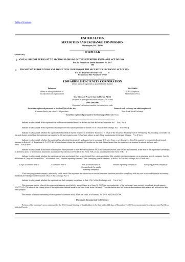 Thumbnail Edwards Lifesciences 10-K Annual Report 2017