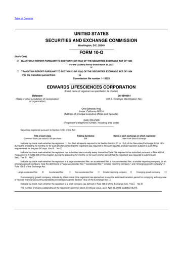 Thumbnail Edwards Lifesciences 10-Q Quarterly Report FY2023 