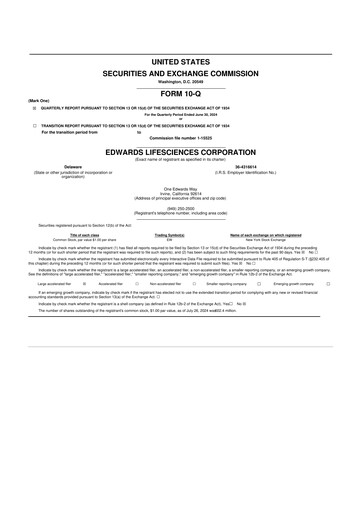 Thumbnail Edwards Lifesciences 10-Q Quarterly Report FY2024 