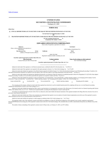 Thumbnail Edwards Lifesciences 10-K Annual Report 2024