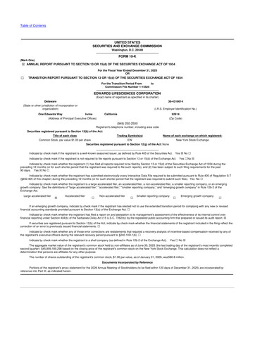 Thumbnail Edwards Lifesciences 10-K Annual Report 2025