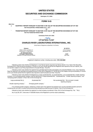 Vorschaubild Charles River Laboratories
 10-Q Quartalsbericht 2017 