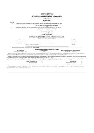 Vorschaubild Charles River Laboratories
 10-Q Quartalsbericht 2021 