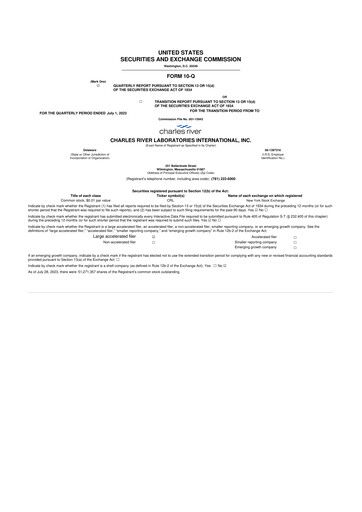 Vorschaubild Charles River Laboratories
 10-Q Quartalsbericht 2023 