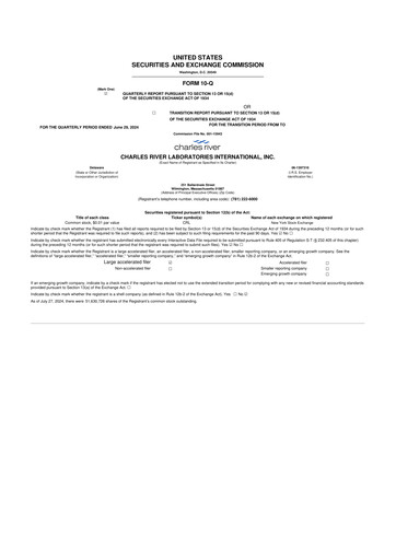 Vorschaubild Charles River Laboratories
 10-Q Quartalsbericht 2024 