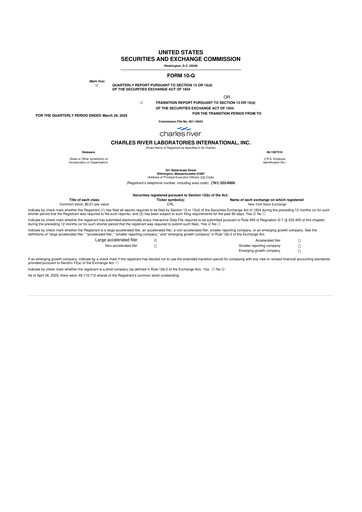 Vorschaubild Charles River Laboratories
 10-Q Quartalsbericht 2025 