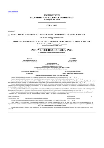 Thumbnail DZS Inc 10-K Annual Report 2014