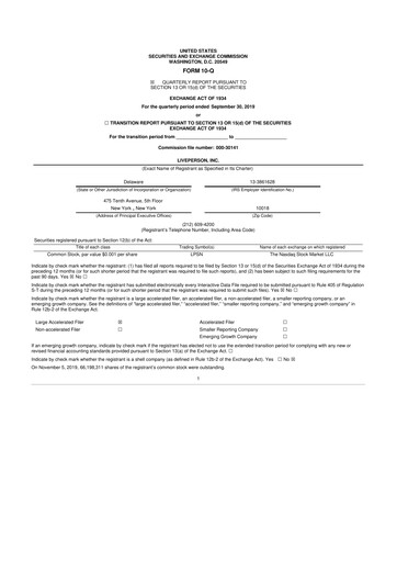 Thumbnail LivePerson 10-Q Quarterly Report FY2019 