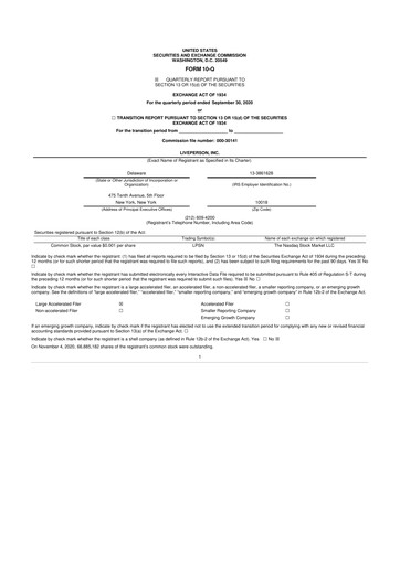 Thumbnail LivePerson 10-Q Quarterly Report FY2020 