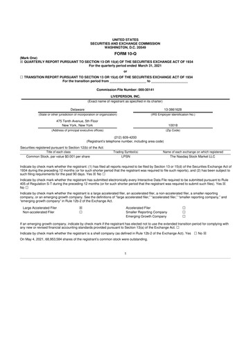 Thumbnail LivePerson 10-Q Quarterly Report FY2021 